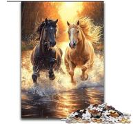 Puzzle Adulte Deux Chevaux 1000 pièces, Jeu Stimulant et éducatif en Famille pour Anniversaire et Noël (50x75cm)