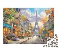 Puzzle Adulte Difficile 1000 Pièces, Tour Eiffel, Tour Eiffel, Rue de Paris, Automne, Premium Épais Robustes Haute Qualité, Défi Antistress 70x50cm