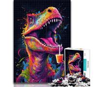 Puzzle Adulte Dinosaures colorés 1000 pièces pour Adultes et Adolescents, pour Passer Un Bon Moment à la Maison et renforcer l'amour Entre Couples 26x38cm