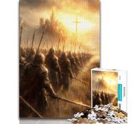 Puzzle Adulte Dix Chevaliers Anges Médiévaux 1000 Pièces Difficile, Aide Le Cerveau à Exercer des Jouets Addictifs pour Cultiver la Patience Excellent Cadeau 38x26cm