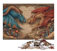 Puzzle Adulte Dragon Clash - Bataille épique - Jeu éducatif et défi - 1000 pièces (75 x 50 cm)