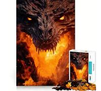 Puzzle Adulte Dragon de Feu Antique 1000 pièces Jeu de mémoire Amusant Assemblage Stable,pièces Qui ne bougent Pas Format Compact Idéal pour des Moments de Jeu en Famille (50x75cm)
