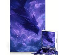 Puzzle Adulte Dragon de tempête dans Un Ciel électrique 1000 pièces Améliore la mémoire Calme et sérénité Bords Nets Objet de Collection 50x75cm