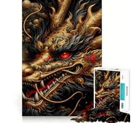 Puzzle Adulte Dragon d'or Mythique 1000 pièces Jeu d'exercice Mental Soulagement des tensions Design à Assembler Joli Cadeau (38x52cm)