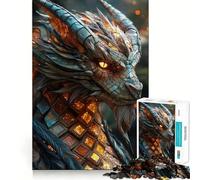 Puzzle Adulte Dragon en Bois cybernétique Ancien,1000 pièces,Jeu de Stimulation Cognitive,sans Espace,Assemblage précis,Cadeau d'anniversaire,Casse-tête (38x26cm)