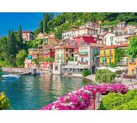 Puzzle Adulte du lac de Côme 1000(38x26cm) pièces Puzzle de Village de Couple Lombard, adapté à la décoration Murale de la Maison