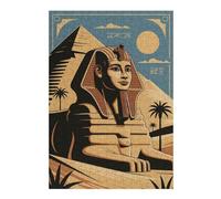 Puzzle Adulte Egyptian Sphinx and Pyramid Illustration, 300 PCS
