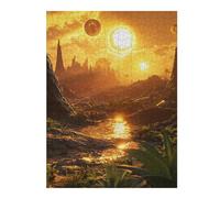 Puzzle Adulte en Bois Alien Landscape with Multiple Suns, Format 500 PCS