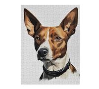 Puzzle Adulte en Bois Basenji Dog Portrait with Collar, Format 500 PCS