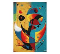 Puzzle Adulte en Bois Cosmic Crescents and Orbits - Mid-Century Modern Abstract Geometry, Format 1000 PCS