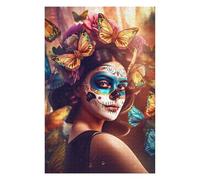 Puzzle Adulte en Bois Day of The Dead Butterfly, Format 1000 PCS
