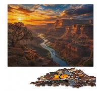 Puzzle Adulte en Bois, Grand Canyon Landscape with River, 1000 pièces | Un moment puzzle à partager - une organisation simple du motif seul ou à plusieurs.