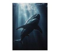 Puzzle Adulte en Bois Great White Shark Underwater Sunlight, 500 PCS