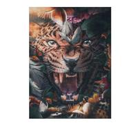 Puzzle Adulte en Bois Leopard Amidst Nature's Symphony, Format 500 PCS