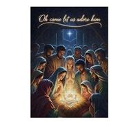 Puzzle Adulte en Bois Nativity Scene Oh Come Let Us Adore, Format 300 PCS