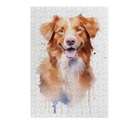 Puzzle Adulte en Bois Nova Scotia Duck Retriever, Format 300 PCS | Cadeau de Noël pour amateur de puzzle avec moment puzzle seul ou à plusieurs à son propre rythme.