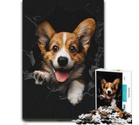 Puzzle Adulte en Bois, Pemproke Welsh Corgi, 300 pièces | Une activité puzzle flexible - un montage clair zone par zone pendant le temps libre.