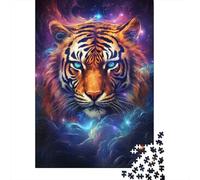 Puzzle Adulte en Bois représentant Un Tigre, 500 pièces, 52 x 38 cm, idéal pour la décompression et comme Cadeau.