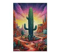 Puzzle Adulte en Bois Secret Cactus, 300 PCS | À la maison : Puzzle pour passionné : présent du Nouvel An, loisir manuel en intérieur.