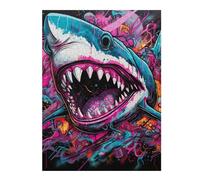 Puzzle Adulte en Bois Shark in Abstract Art, Format 500 PCS