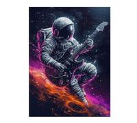 Puzzle Adulte en Plusieurs Pièces Astronaut Guitar in Space Puzzle Familial : Un Défi Difficile, Un pour Les Amis Et La Famille 52x38cm/1000pcs