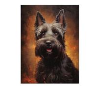 Puzzle Adulte en Plusieurs Pièces Black Scottish Terrier Portrait Puzzle Familial : Un Défi Difficile, Un pour Les Amis Et La Famille 52x38cm/1000pcs
