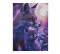 Puzzle Adulte en Plusieurs Pièces Fox Family Sunset Puzzle Familial : Un Défi Difficile, Un pour Les Amis Et La Famille 52x38cm/1000pcs