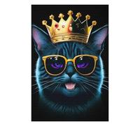 Puzzle Adulte en Plusieurs Pièces Funny King Black Cat Puzzle Familial : Un Défi Difficile, Un pour Les Amis Et La Famille 75x50cm/1000pcs