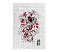 Puzzle Adulte en Plusieurs Pièces Koi Fish Yin Yang Puzzle Familial : Un Défi Difficile, Un pour Les Amis Et La Famille 38x26cm/1000pcs