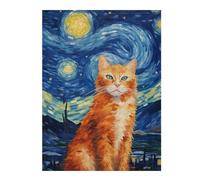 Puzzle Adulte en Plusieurs Pièces Orange Tabby Cat Puzzle Familial : Un Défi Difficile, Un pour Les Amis Et La Famille 52x38cm/1000pcs