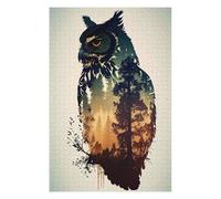 Puzzle Adulte en Plusieurs Pièces Owl Silhouette Puzzle Familial : Un Défi Difficile, Un pour Les Amis Et La Famille 75x50cm/1000pcs