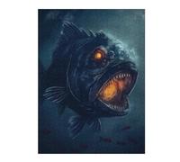 Puzzle Adulte en Plusieurs Pièces Piranha Evil Scary Horror Puzzle Familial : Un Défi Difficile, Un pour Les Amis Et La Famille 52x38cm/1000pcs