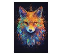Puzzle Adulte en Plusieurs Pièces Red Fox Potrait Abstract Puzzle Familial : Un Défi Difficile, Un pour Les Amis Et La Famille 75x50cm/1000pcs