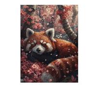 Puzzle Adulte en Plusieurs Pièces Red Panda Sleeping Sakura Puzzle Familial : Un Défi Difficile, Un pour Les Amis Et La Famille 52x38cm/1000pcs