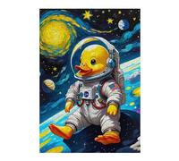 Puzzle Adulte en Plusieurs Pièces Rubber Duck Astronaut 2 Puzzle Familial : Un Défi Difficile, Un pour Les Amis Et La Famille 38x26cm/1000pcs