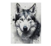 Puzzle Adulte en Plusieurs Pièces Siberian Husky Dog Art Puzzle Familial : Un Défi Difficile, Un pour Les Amis Et La Famille 52x38cm/1000pcs