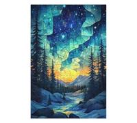 Puzzle Adulte en Plusieurs Pièces Stained Glass Night Sky Puzzle Familial : Un Défi Difficile, Un pour Les Amis Et La Famille 75x50cm/1000pcs