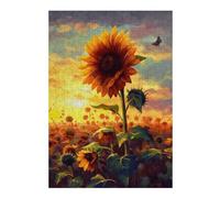 Puzzle Adulte en Plusieurs Pièces Sunflower Painting Monarch Puzzle Familial : Un Défi Difficile, Un pour Les Amis Et La Famille 38x26cm/1000pcs
