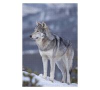 Puzzle Adulte en Plusieurs Pièces Wolf in Snowy Landscape Puzzle Familial : Un Défi Difficile, Un pour Les Amis Et La Famille 75x50cm/1000pcs