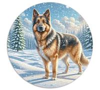 Puzzle Adulte & Enfant 12+ 1000 Pièces Chien Berger Allemand Animaux - Ronde, Cadeau Unique, Activités Familiales, Jeu D’Intelligence, 1000pcs (67.5x67.5cm)