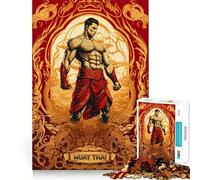 Puzzle Adulte Esprit Guerrier Muay Thai 1000 pièces Jeu d'exercice Mental apaisant Design et Assemblage Cadeau Exceptionnel (38x52cm)