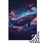 Puzzle adulte et adolescent puzzle en bois avec baleine étoilée, puzzle adulte, jeu éducatif, défi, jouet, 1000 pièces (38 x 26 cm)