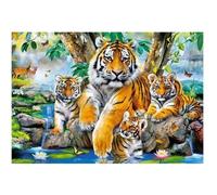 Puzzle Adulte Famille De Tigre Du Bengale Dans La Foret - 1000 Pieces - Collection Animaux sauvage Et Paysage