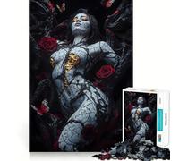Puzzle Adulte Femme dans Les vignes et Les Roses 1000 pièces Jeu de mémoire Amusant Assemblage Stable Pièces Qui ne bougent Pas Format Compact Idéal pour des Moments de Jeu en Famille (50x75cm)