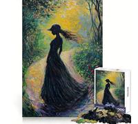 Puzzle Adulte Femme sur Un Chemin forestier, 1000 pièces, réflexion stratégique, Pleine Conscience, évasion, Assemblage précis, Joli Cadeau (50x75cm)