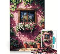Puzzle Adulte Fenêtre à Fleurs 1000 pièces Jeu de mémoire Amusant Assemblage Stable Pièces Qui ne bougent Pas Format Compact Idéal pour des Moments de Jeu en Famille (50x75cm)