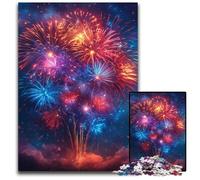 Puzzle Adulte Feux d'artifice dans Le Ciel 1000 pièces. Jeu créatif et décoration d'intérieur. Cadeau de Noël idéal pour Les Adolescents. 50x75cm/19,68x29,52 Pouces.