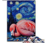 Puzzle Adulte Flamingo Night Sky 1000 pièces, Jouet éducatif et Anti-Stress, idéal comme Cadeau pour Toute la Famille (26x38cm)