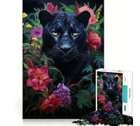 Puzzle Adulte Fleurs de panthère 1000 pièces, Jeu d'exercice Mental, soulagement des tensions, Design à Assembler, Joli Cadeau (38x26cm)