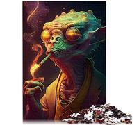 Puzzle Adulte Fumer Sci FI Lizard Jigsaws 1000 pièces pour Adultes Puzzle en Bois pour Adultes et Enfants à partir de 12 Ans Décoration d'intérieur Taille : 50x75 cm